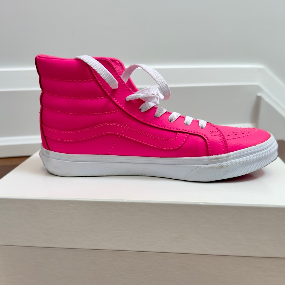 Vans Neon Pink High-Tops-Leather